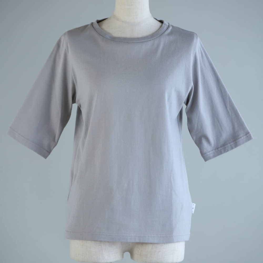 汗ジミ防止・二の腕カバー40代の女性のためのコットンTシャツ(レディース)/5分袖丈