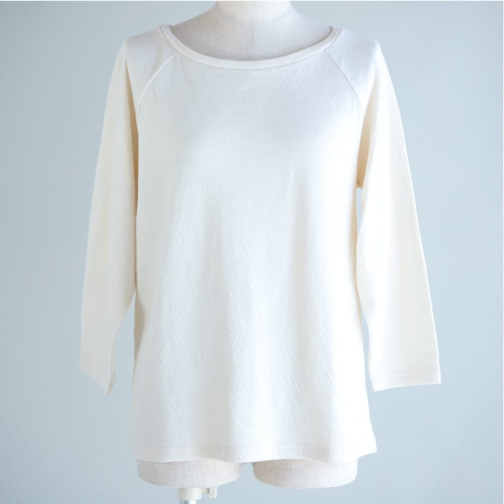 7分丈ラグランTシャツ／オーガニックコットン